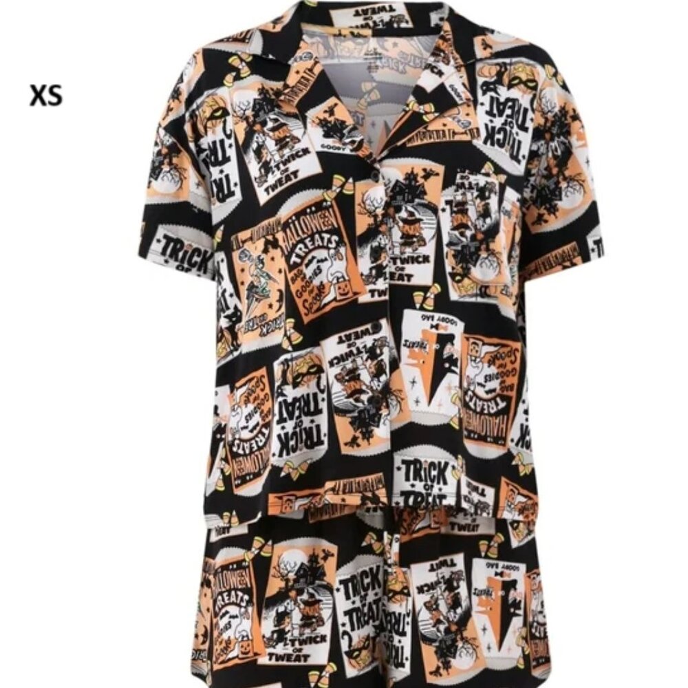 SOLD- Way To Celebrate Halloween XS Vintage Halloween Print Pajama Set